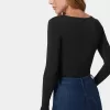 Long Sleeve Strap Detail Top