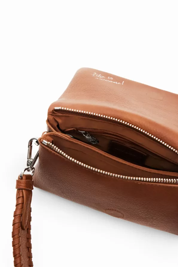 Mini half-logo crossbody bag