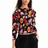 M. Christian Lacroix floral ruched blouse