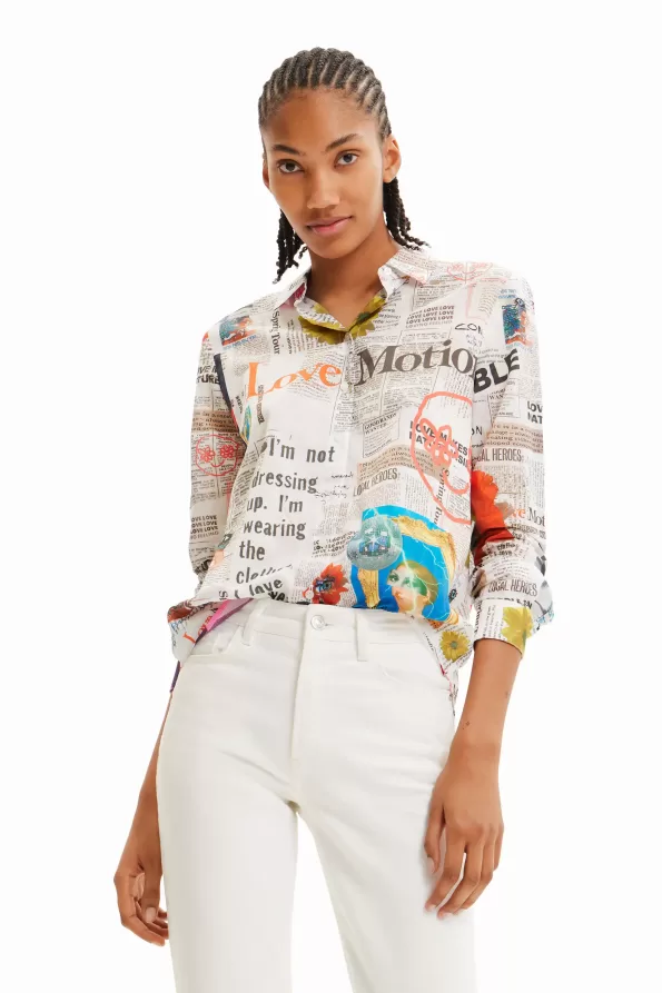 Long-sleeve newspaper shirt
