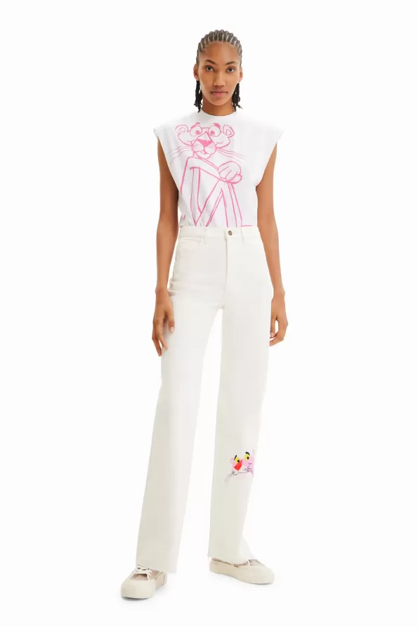Wide-leg Pink Panther jeans