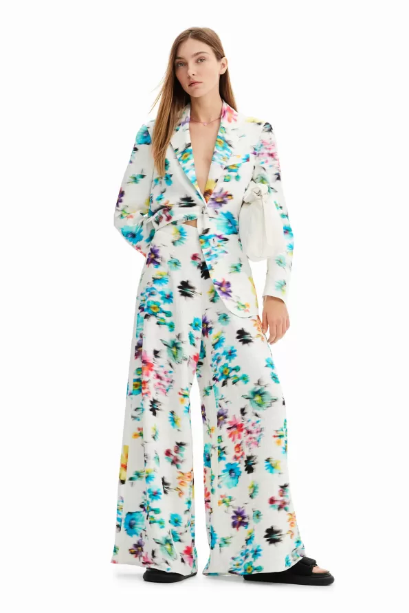 Blurry flowers maxi trouser