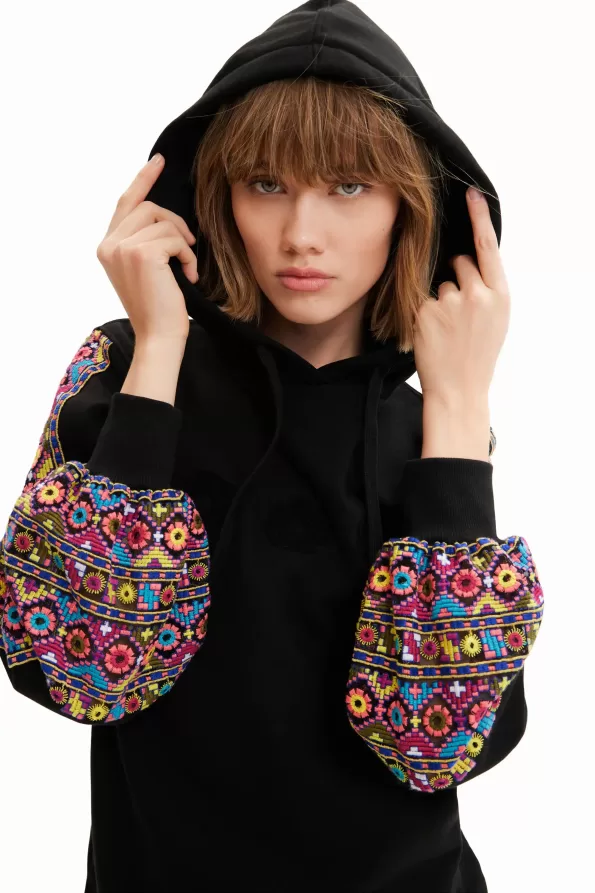 Embroidered ethnic sweatshirt