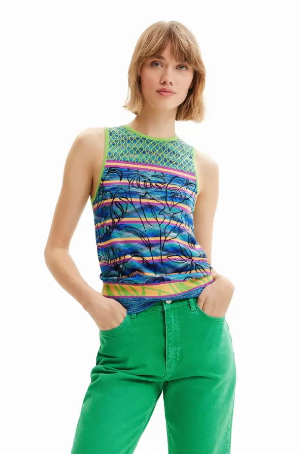 Knit striped T-shirt