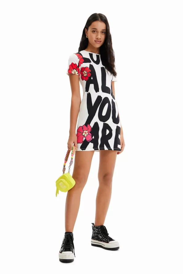 Slim message T-shirt dress