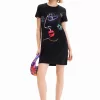 Arty face T-shirt dress