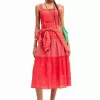 Long patchwork strappy dress