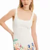 Short lace illustration dress