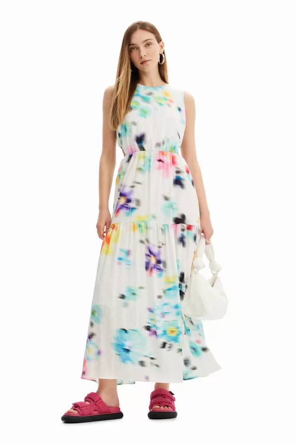 Long blurry cut-out dress