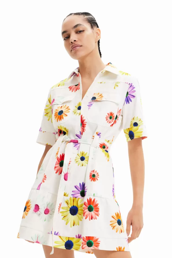 M. Christian Lacroix short floral shirt dress