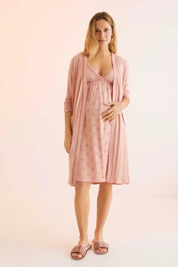 Robe with cotton