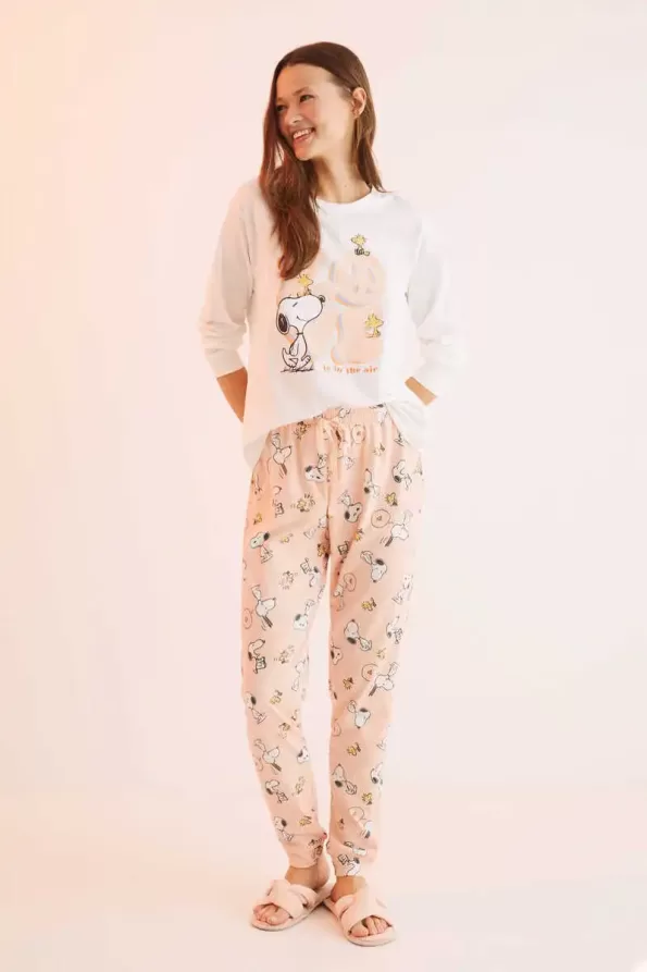Long 100% cotton Snoopy 'Love' pajamas