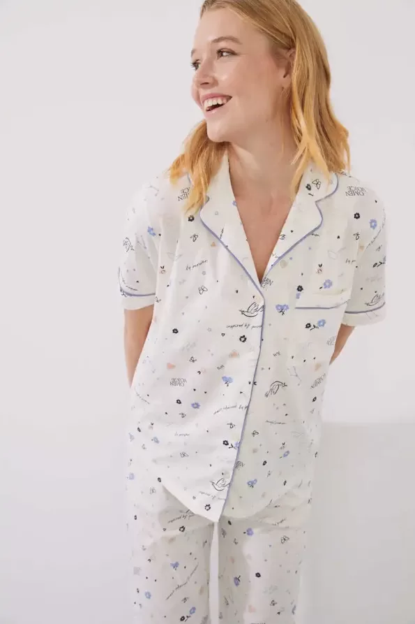 Printed shirt pajamas