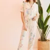 Flowered shirt pajamas