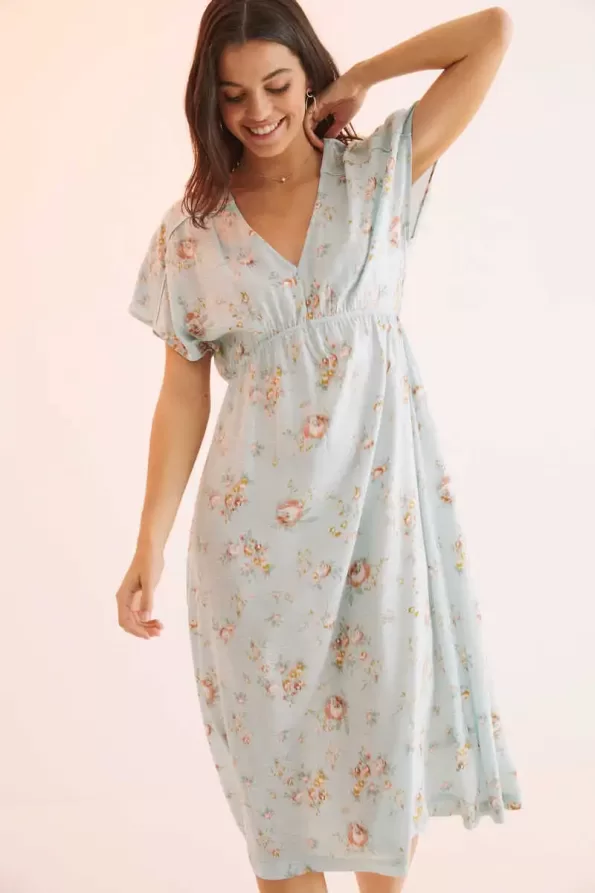 Printed midi nightgown
