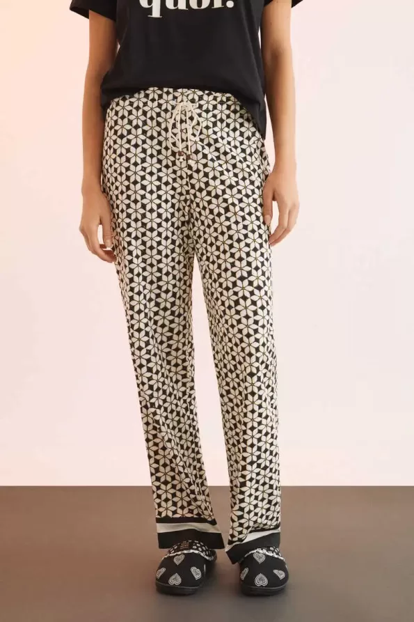 Geometric print trousers