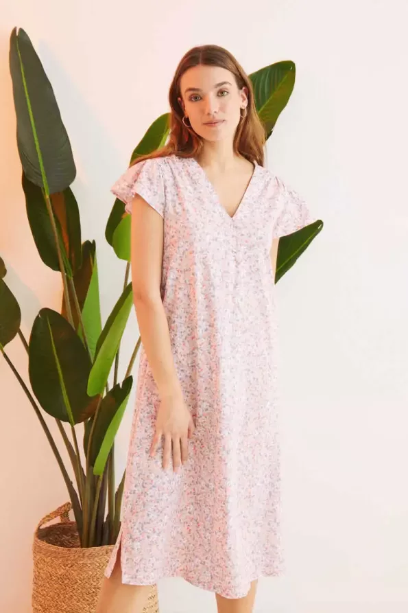 Flower print nightgown