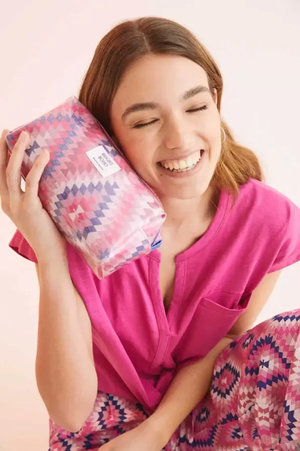 Small ethnic print toiletry bag