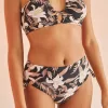 Wide printed bikini bottom