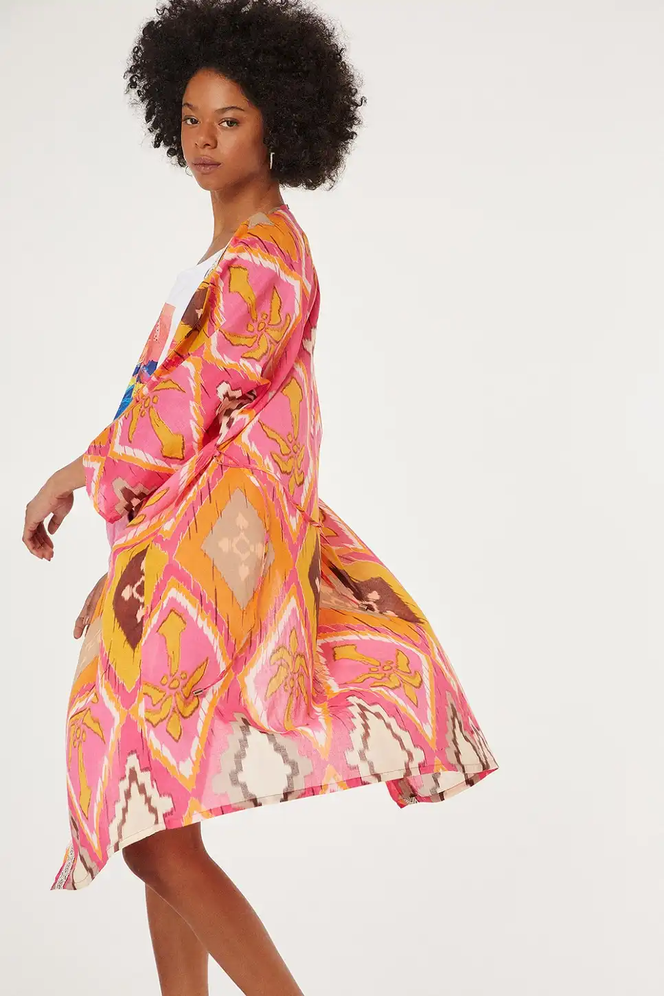 Printed wrap kaftan - FigChic