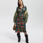 Satin shirt dress