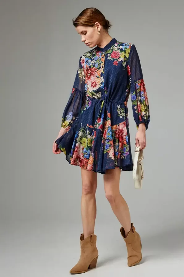 Mini floral dress with ruffles