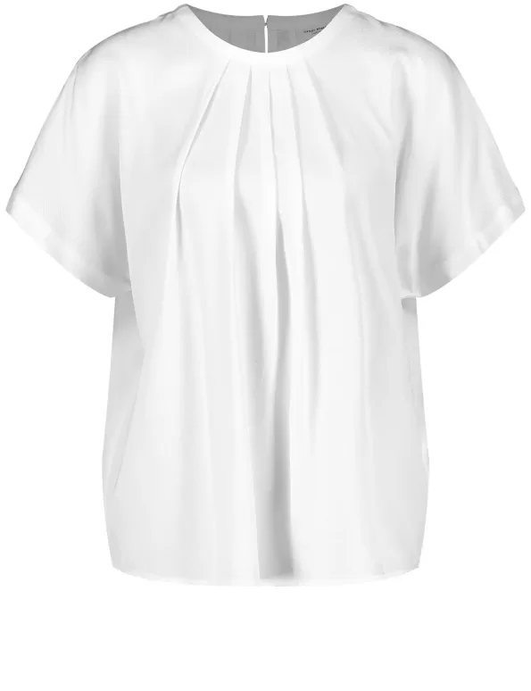Blouse top with draped pleats