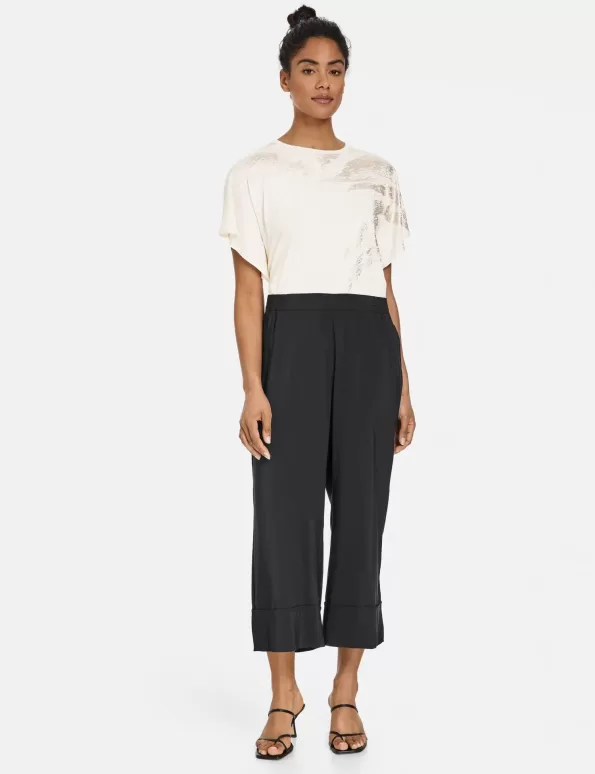 Lightweight 3/4-length palazzo trousers