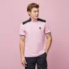 Coloured-block polo in cotton pique