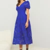 Premium Burnout Belted Skater Midi Dress