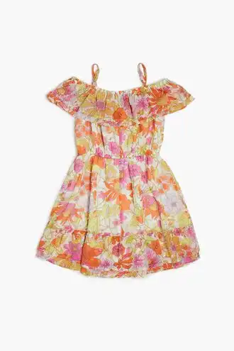 Girls Floral Print Off-the-Shoulder Dress (Kids)