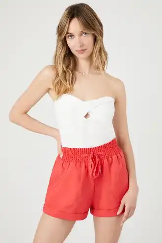 Cuffed Drawstring Pull-On Shorts