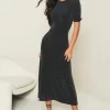 Short Sleeve Underbust Midi Dress