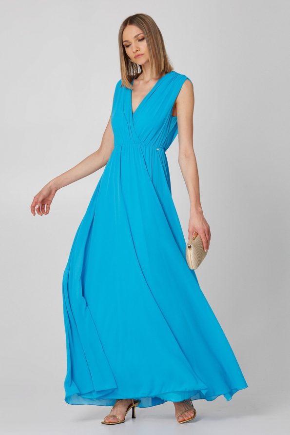 Wrap maxi dress in A line