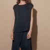 Shortsleeve blouse with satin touch