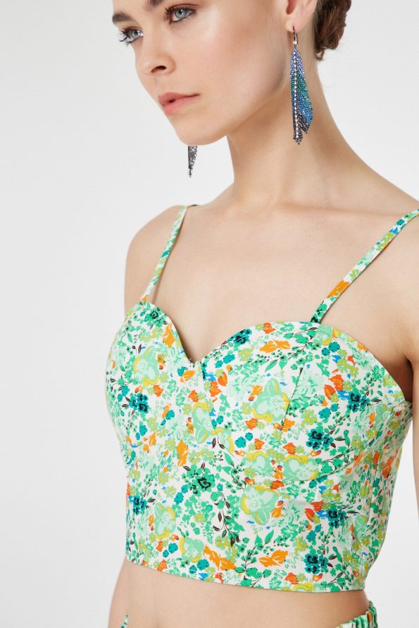 Floral sleeveless bustier