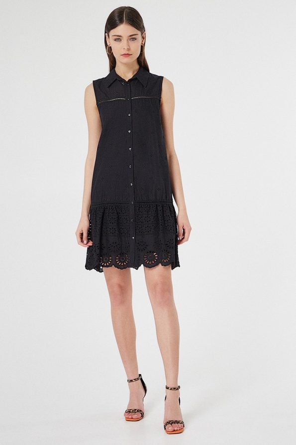 Chemise dress in embossed design