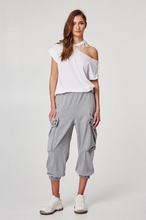 Crop cargo sweatpants