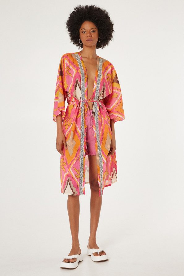 Printed wrap kaftan