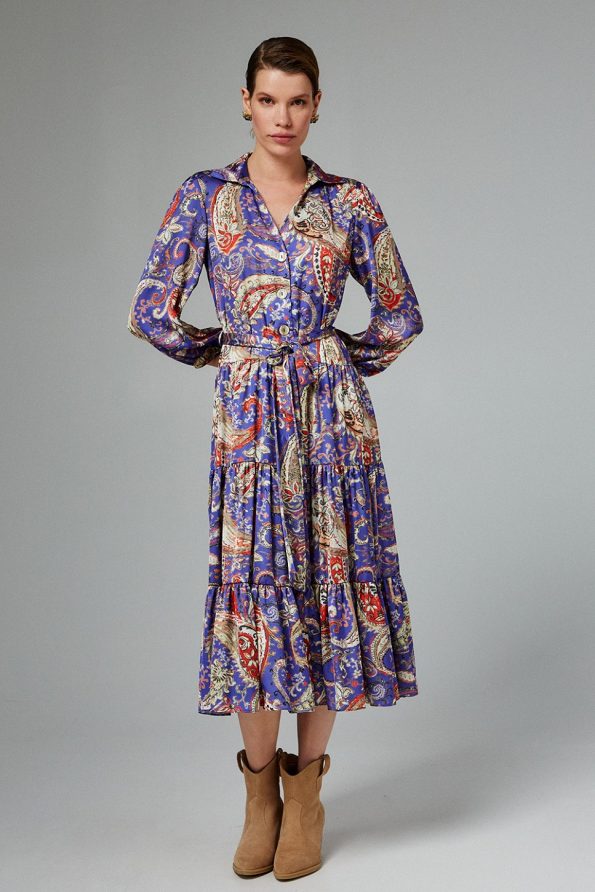 Midi dress with paisley print