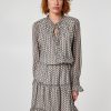Printed dress with frills