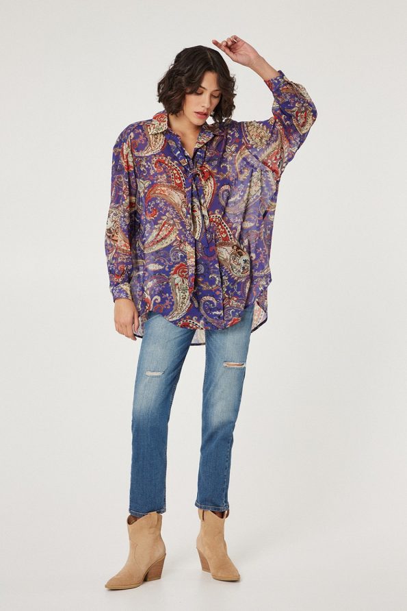 Shirt with paisley print