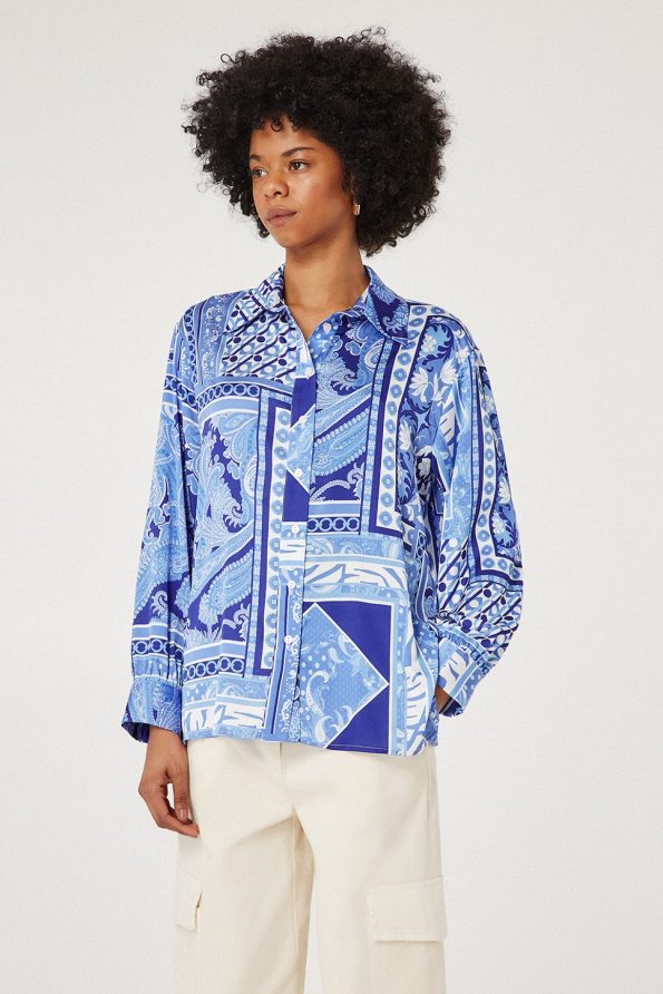 Satin printed shirt