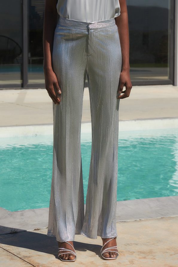 Highwaisted shiny flared trousers - Gold Label