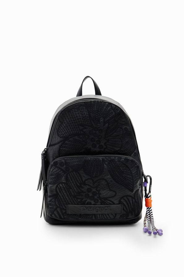 Small floral embroidery backpack