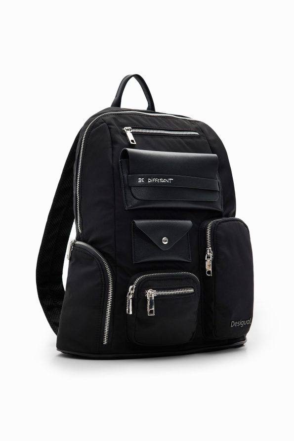 Large nylon pockets backpack