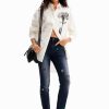 Embroidered push-up skinny jeans