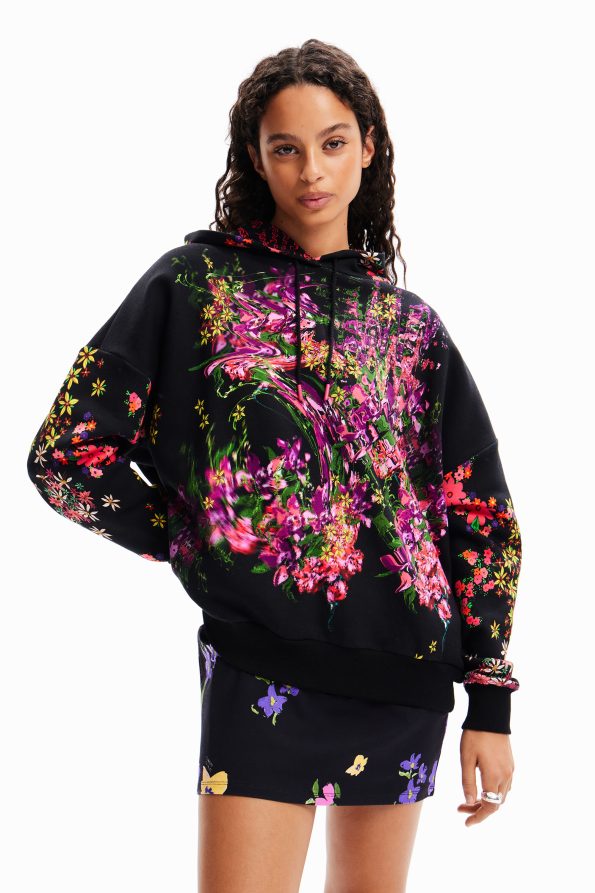 Oversize floral hoodie