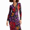 Floral knit midi dress