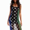 Geometric midi slip dress